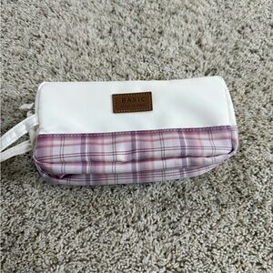 White and Pink Plaid Women's Bag